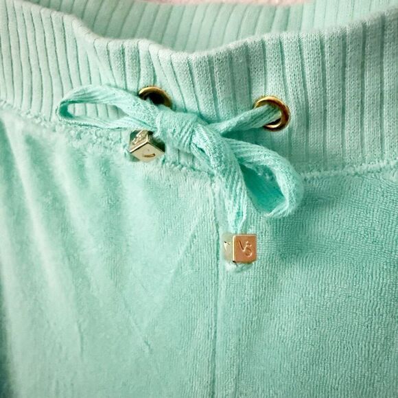 PLUSH & LUSH x VICTORIA'S SECRET | Turquoise Terry Y2K Pants Wide Leg | Large - Picture 4 of 8